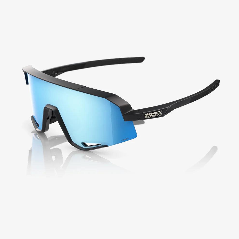 100 Percent Sunglasses - SLENDALE - Matte Black - HiPER Blue Multilayer Mirror Lens