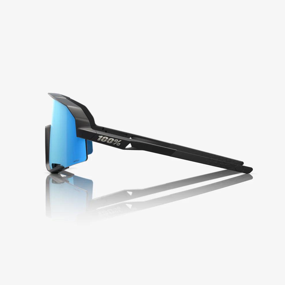 100 Percent Sunglasses - SLENDALE - Matte Black - HiPER Blue Multilayer Mirror Lens