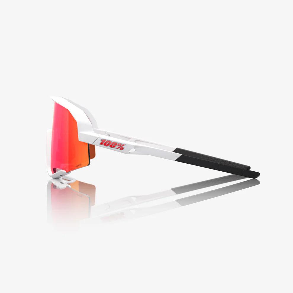 100 Percent Sunglasses - SLENDALE - Matte White - HiPER Red Multilayer Mirror Lens