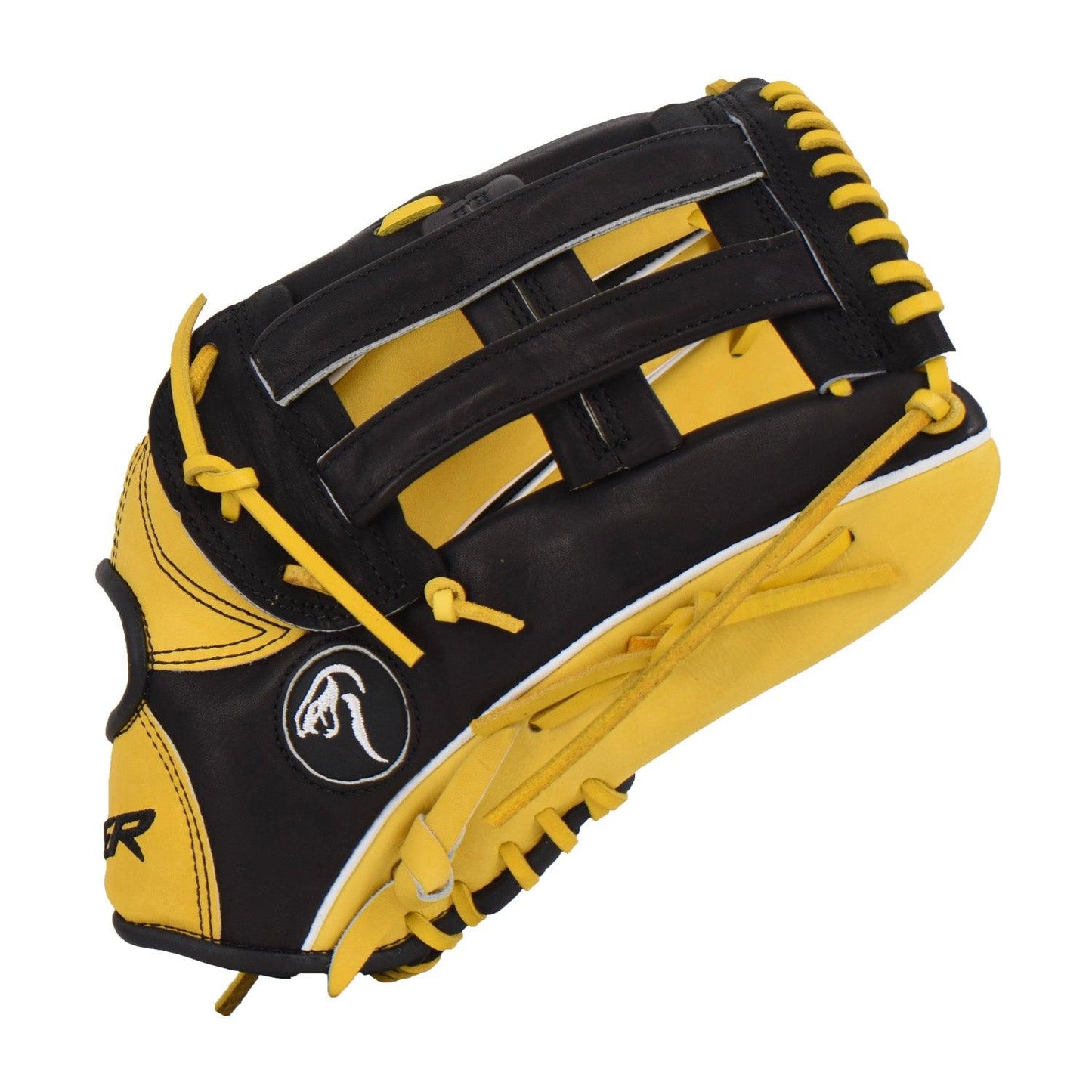 Viper Premium Leather Slowpitch Softball Fielding Glove Black/Yellow