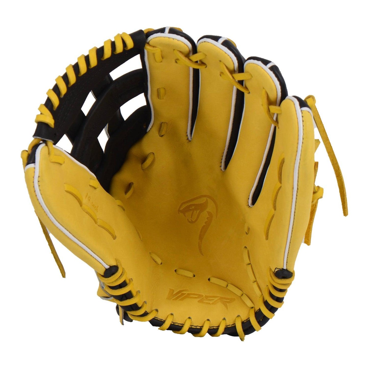 Viper Premium Leather Slowpitch Softball Fielding Glove Black/Yellow