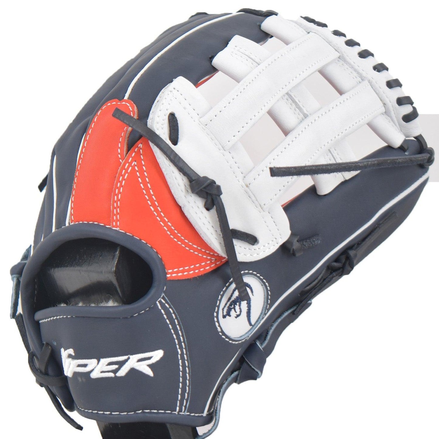 Viper Japanese Kip Leather Slowpitch Softball Fielding Glove Navy/Red/White