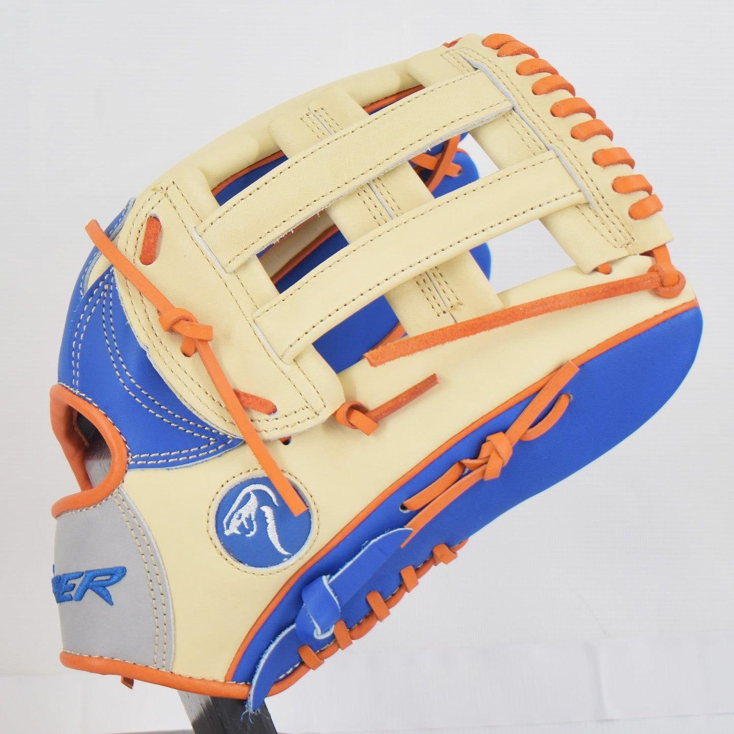 Viper Japanese Kip Leather Slowpitch Softball Fielding Glove Royal/Tan/Orange/Grey