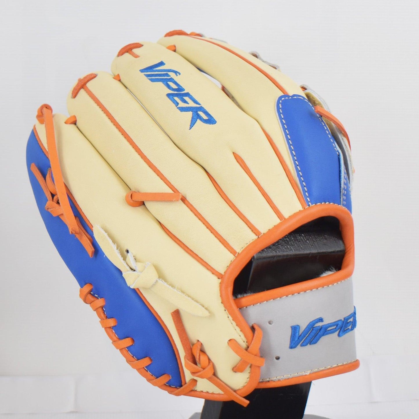 Viper Japanese Kip Leather Slowpitch Softball Fielding Glove Royal/Tan/Orange/Grey