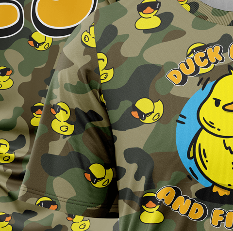 Duck Around and Find Out Camo Short Sleeve Jersey (Customized Buy-In)