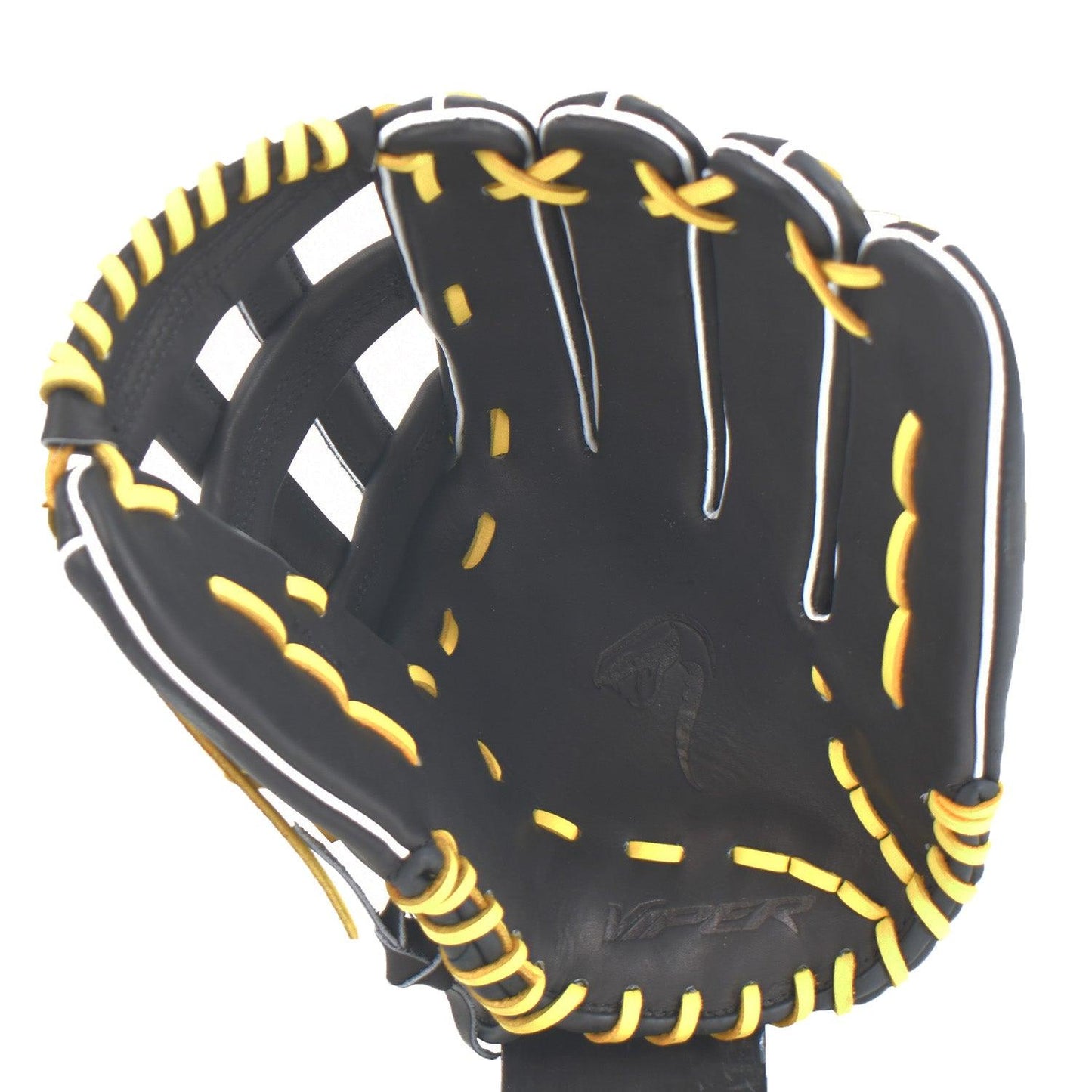 Viper Japanese Kip Leather Slowpitch Softball Fielding Glove Black/Yellow