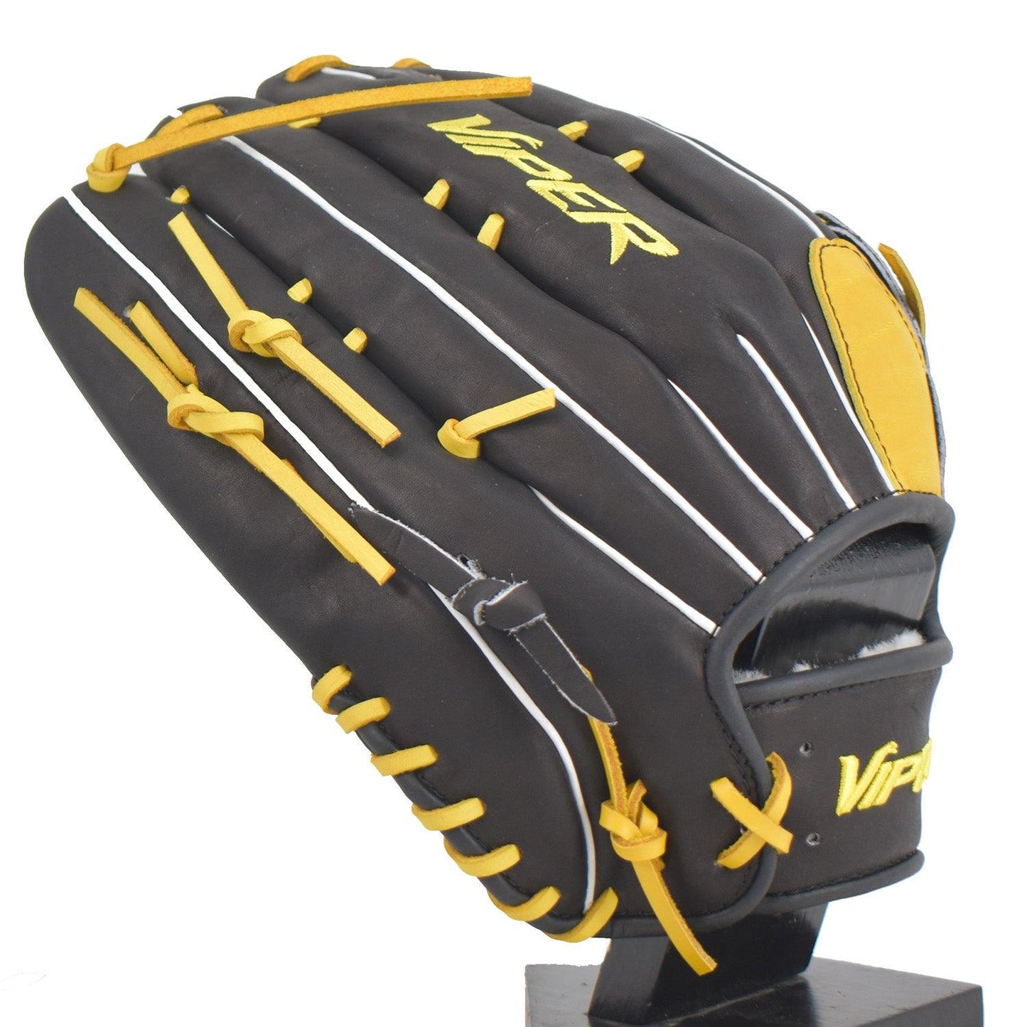 Viper Japanese Kip Leather Slowpitch Softball Fielding Glove Black/Yellow