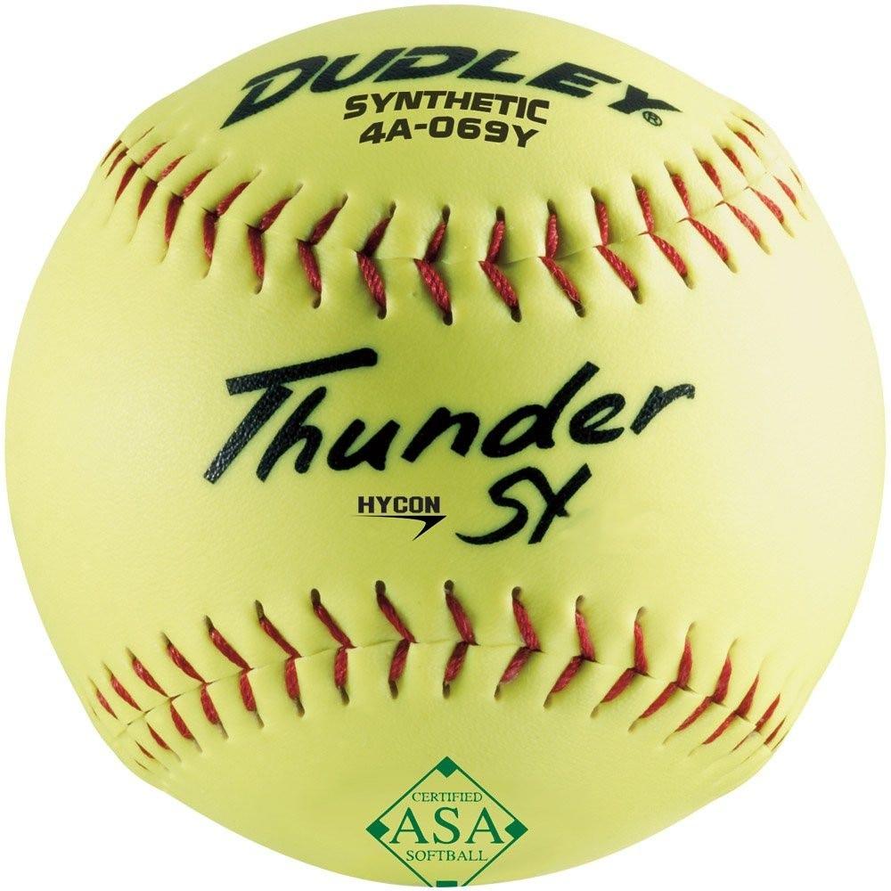 Dudley ASA Synthetic Thunder SY Hycon 12 52/300 Slowpitch Softballs (4A-069Y)