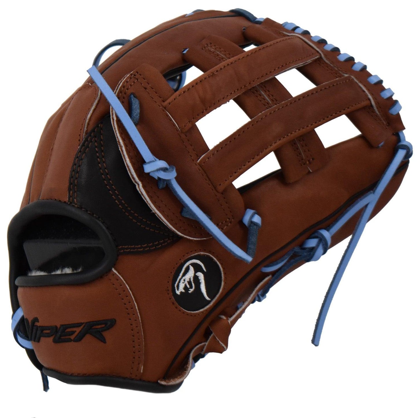 Viper Japanese Kip Leather Slowpitch Softball Fielding Glove Brown/Black/Carolina