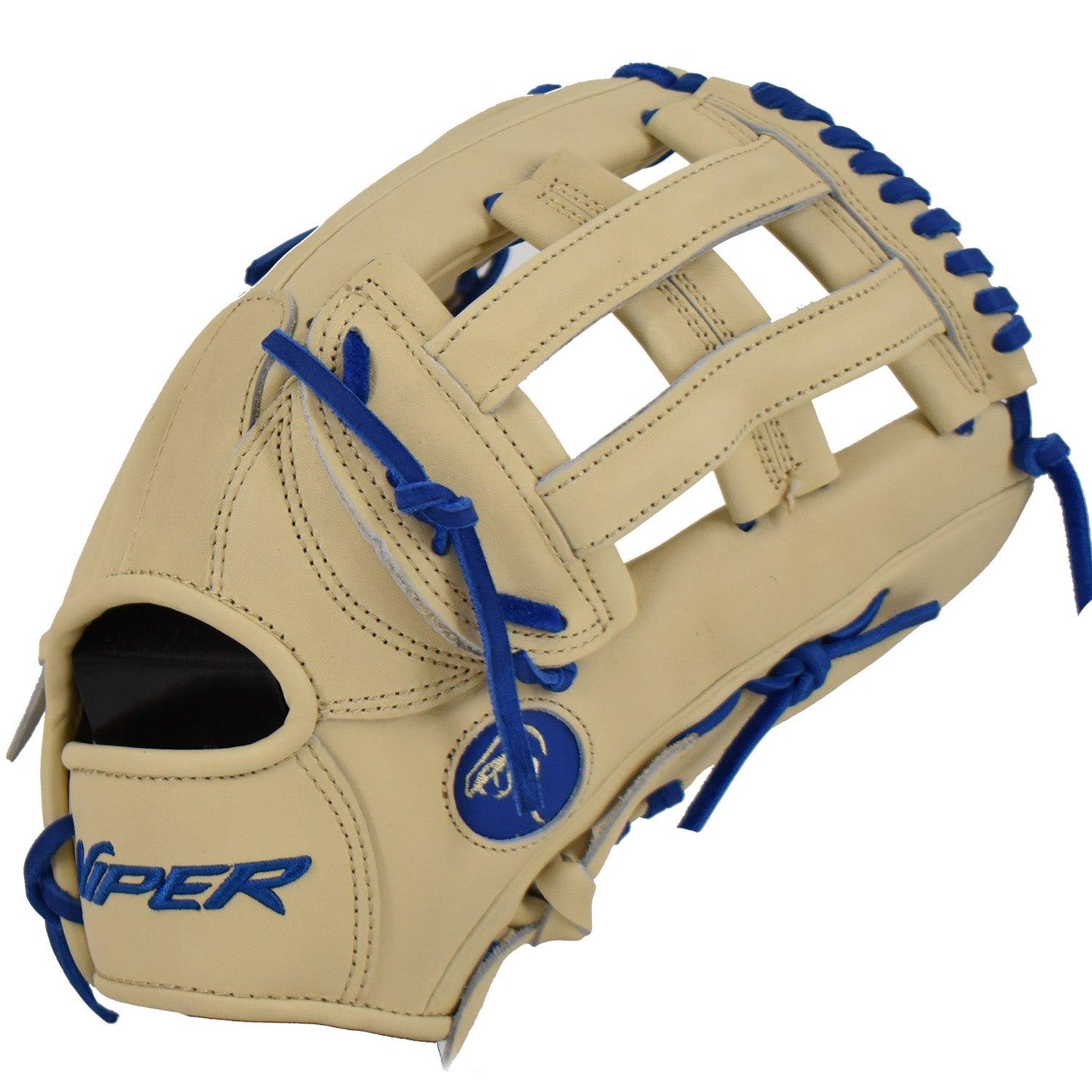 Viper Japanese Kip Leather Slowpitch Softball Fielding Glove Cream/Royal