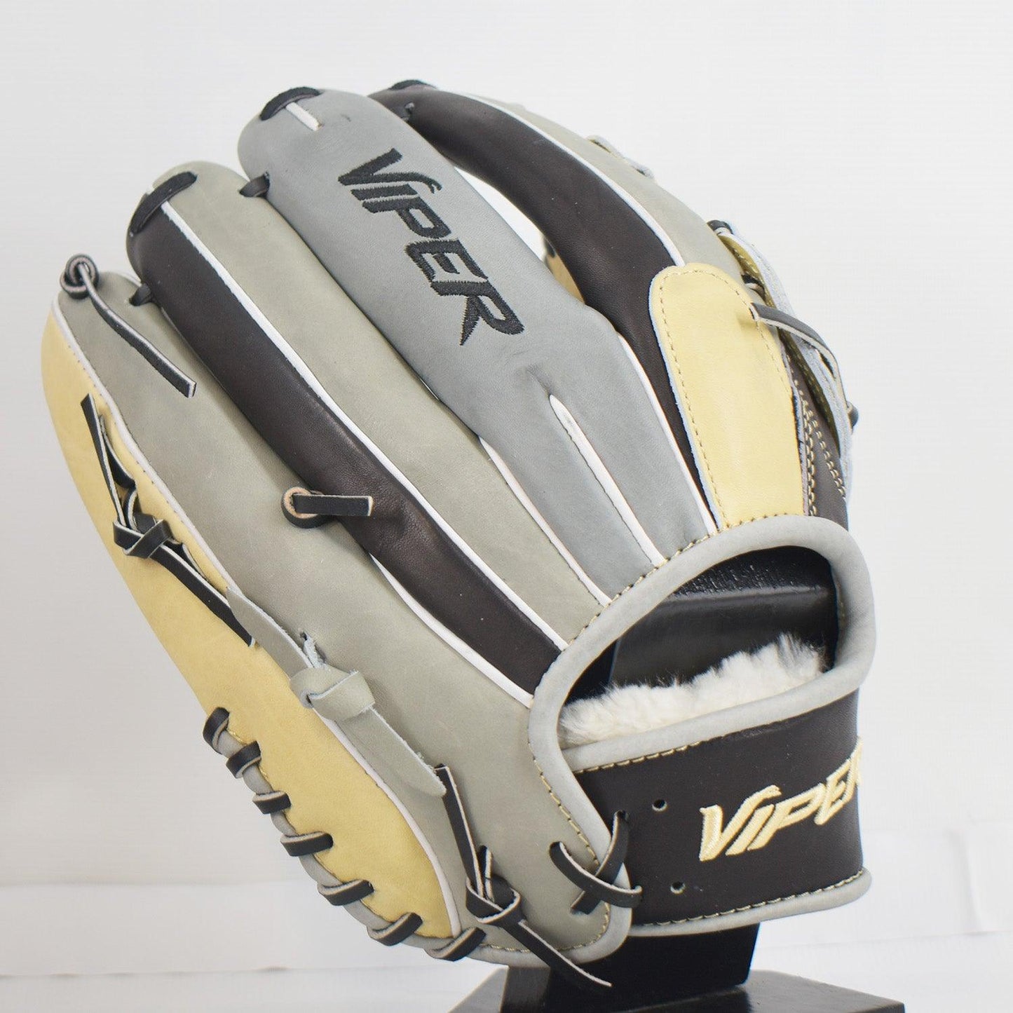 Viper Japanese Kip Leather Slowpitch Softball Fielding Glove Tan/Black/Grey