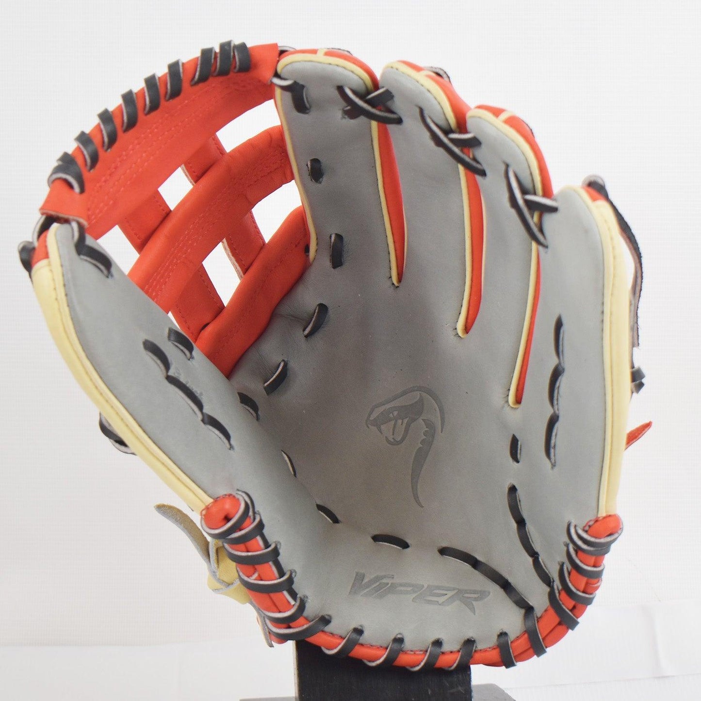 Viper Japanese Kip Leather Slowpitch Softball Fielding Glove Red/Grey/Tan