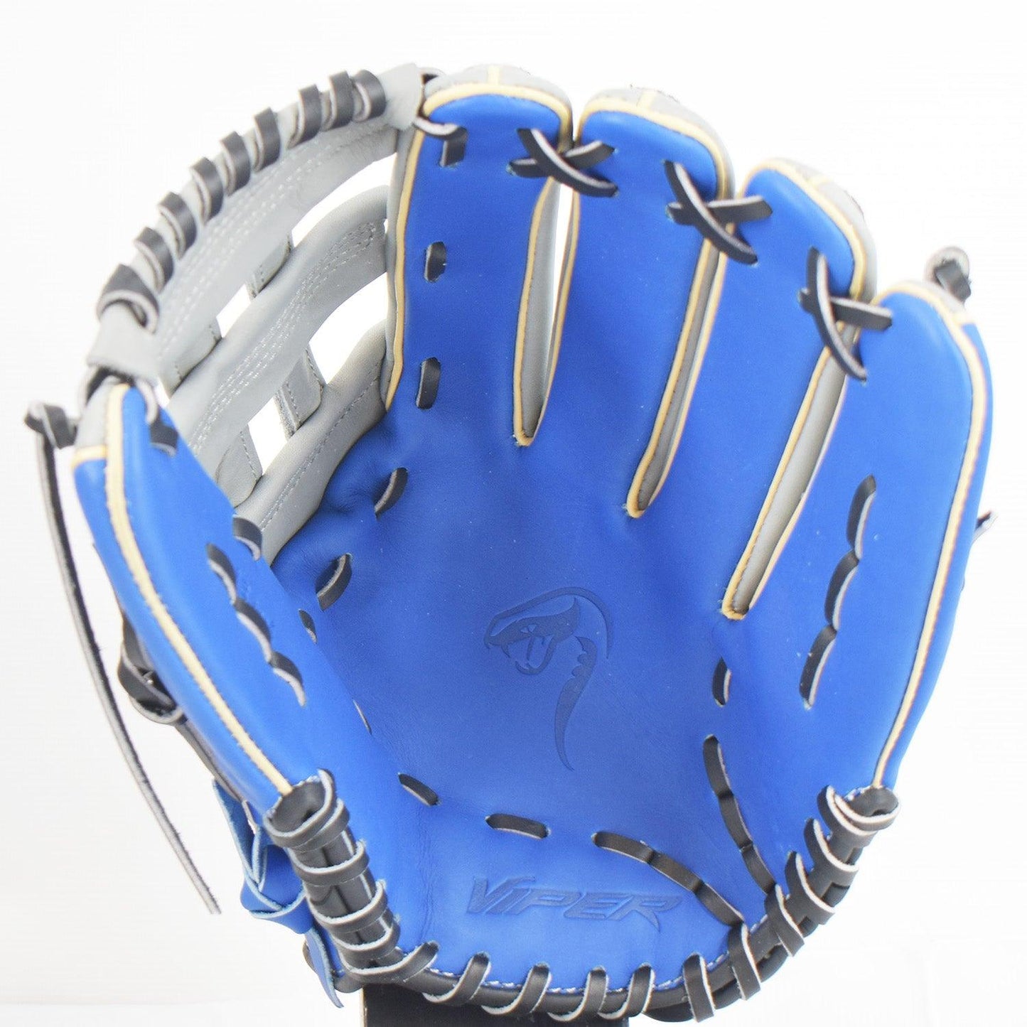 Viper Japanese Kip Leather Slowpitch Softball Fielding Glove Royal/Grey/Tan