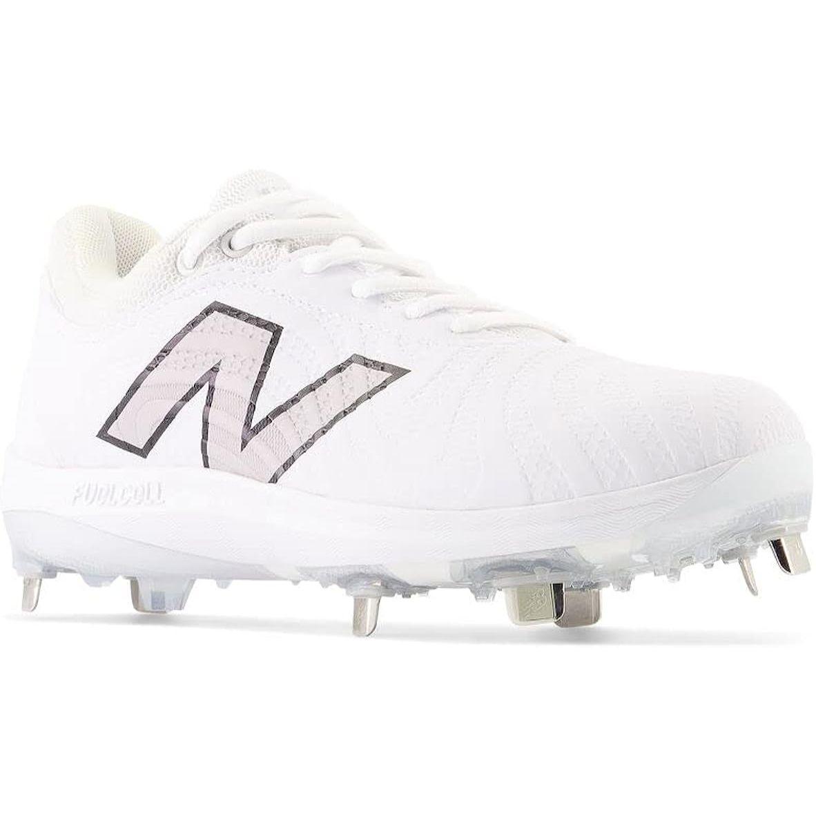 New Balance Women's FuelCell FUSE v4 Metal Fastpitch Softball Cleats - Optic White / Raincloud - SMFUSEW4