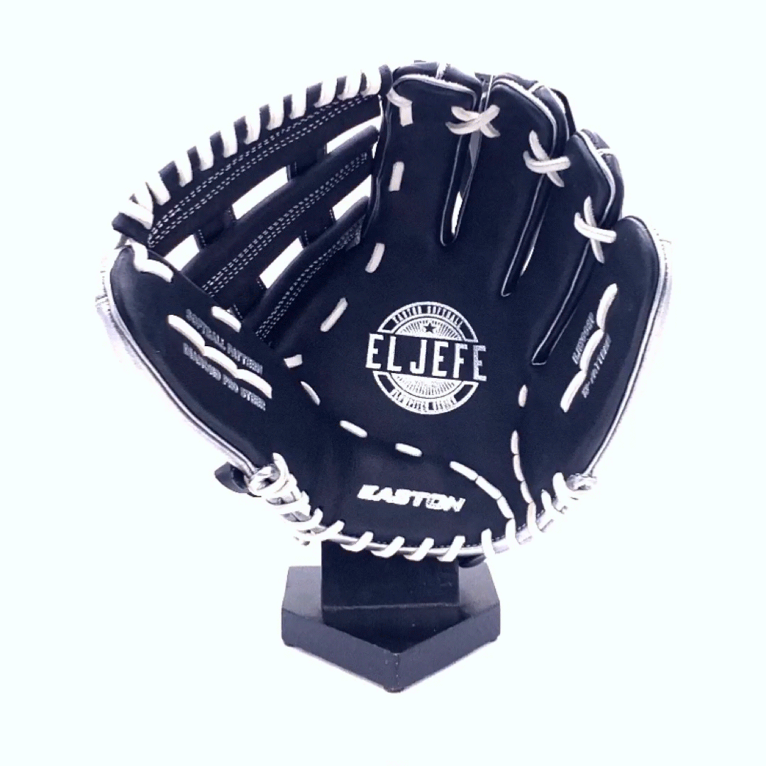 Easton El Jefe Metallic Series-Black/Metallic Silver-13.5 Slowpitch Glove