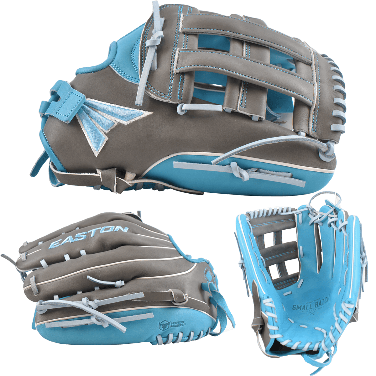 Easton Small Batch No. 73 Slowpitch Softball Glove - Grey/Carolina/Coastal