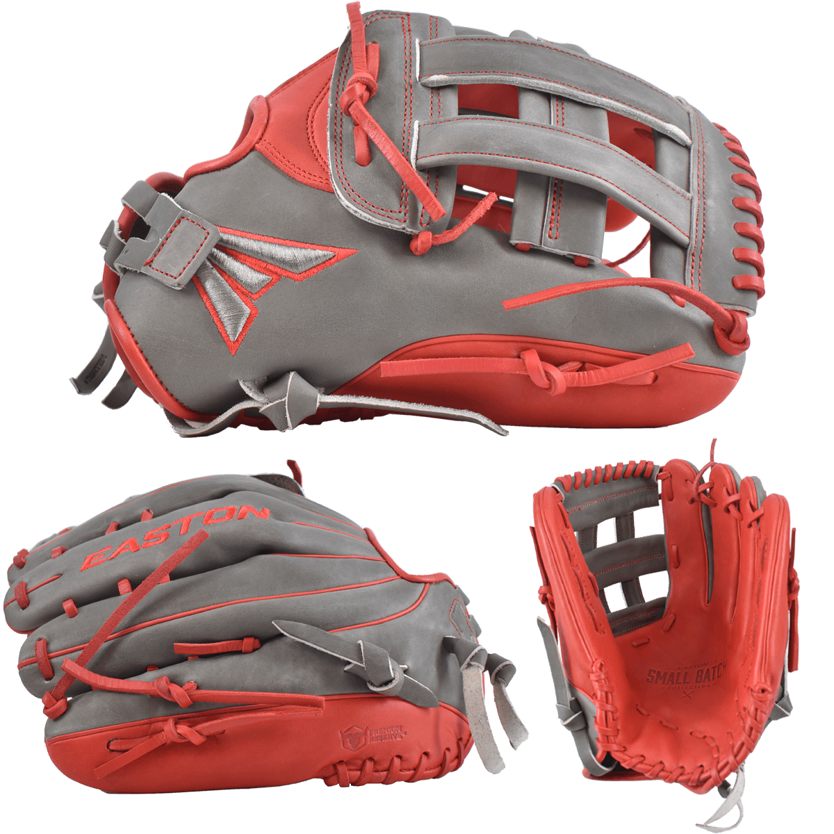 Easton Small Batch No. 72 Slowpitch Softball Glove - Grey/Red