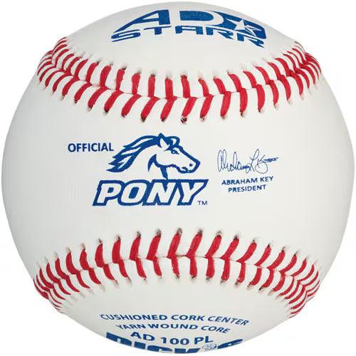 AD STARR Pony League Baseballs (Ages 12 & Under) AD 100 PL