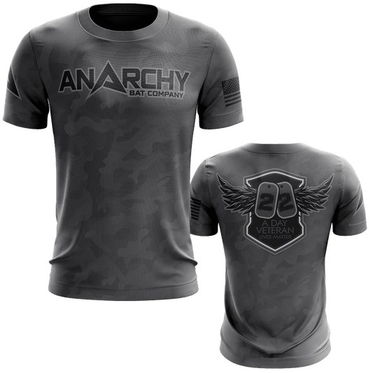 Anarchy Bat Company Short Sleeve Shirt - 22 A Day Veterans Lives Matter