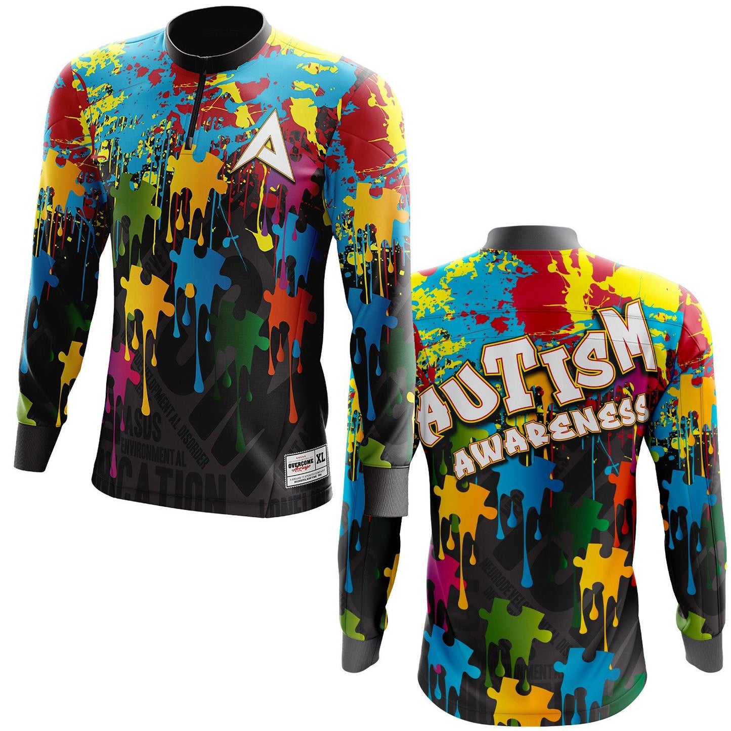 Anarchy Bat Company Long Sleeve Quarter Zip - Autism Awareness