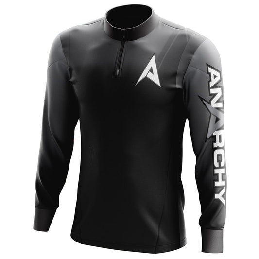 Anarchy Bat Company Long Sleeve Quarter Zip - Gray/Black Fade