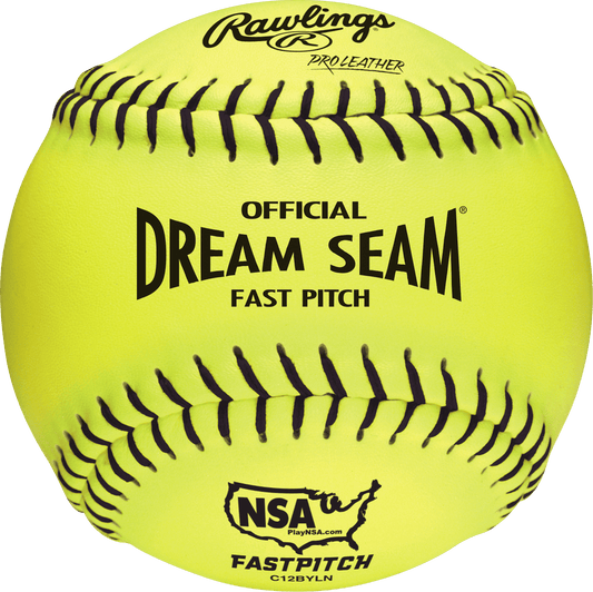 Rawlings NSA 12 Official Dream Seam Fastpitch Softballs C12BYLN