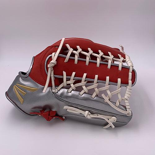 Easton El Jefe Metallic Series-Red/Metallic Silver-13.5 Slowpitch Glove