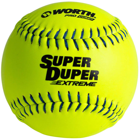 Worth Super Duper Extreme Blue Stitch Pro Comp 44/375 12 Slowpitch Softballs