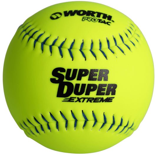 Worth Super Duper Extreme Blue Stitch 44/375 12 Slowpitch Softballs