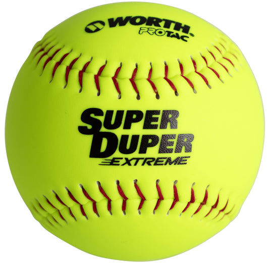 Worth Super Duper Extreme Red Stitch 44/375 12 Slowpitch Softballs