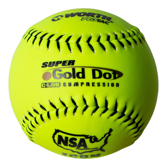 Worth Super Gold Dot Extreme 44/400 NSA 12 Slowpitch Softballs - NI12SY