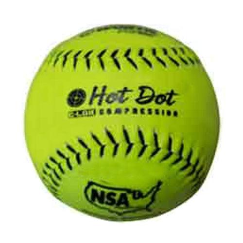 Worth 12 Hot Dot NSA Slowpitch Softballs NO12SY