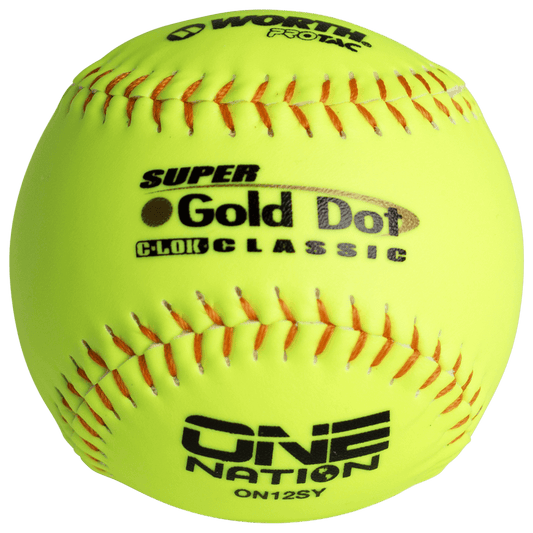 Worth Super Gold Dot Extreme Classic M One Nation 12 Slowpitch Softballs - ON12SY