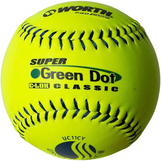 Worth Super Green Dot Class W Composite 44/400 USSSA 11 Slowpitch Softballs - UC11CY