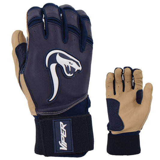Viper Grindstone Long Cuff Batting Glove - Navy/Tan