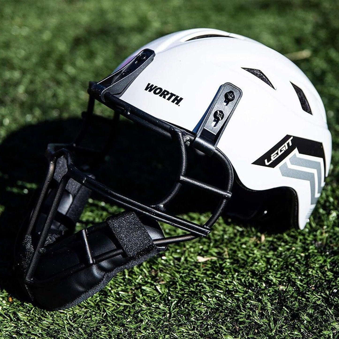 Worth Legit Slowpitch Softball Pitchers Helmet Mask - White