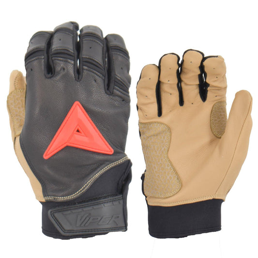 Anarchy Grindstone Short Cuff Batting Glove - Black/Tan/Red