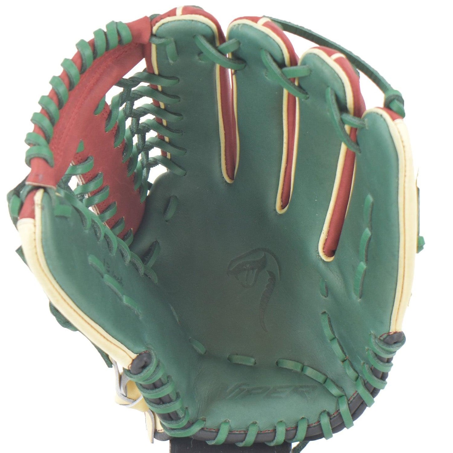 Viper Japanese Kip Leather Slowpitch Softball Fielding Glove  Carmel Green Tan