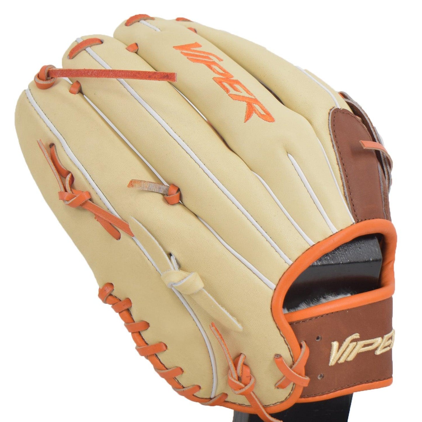 Viper Japanese Kip Leather Slowpitch Softball Fielding Glove  Carmel Tan Orange
