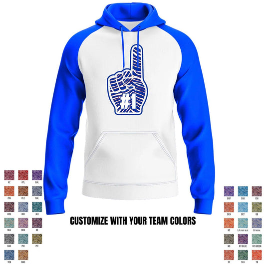 Football Team - Foam Finger - Performance Defender Hoodie - Royal