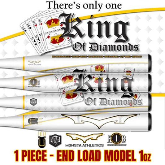 2023 Monsta King of Diamonds - M5 – 1PC - 3900 Handle - 1oz End Load - USA/ASA Slowpitch Softball Bat