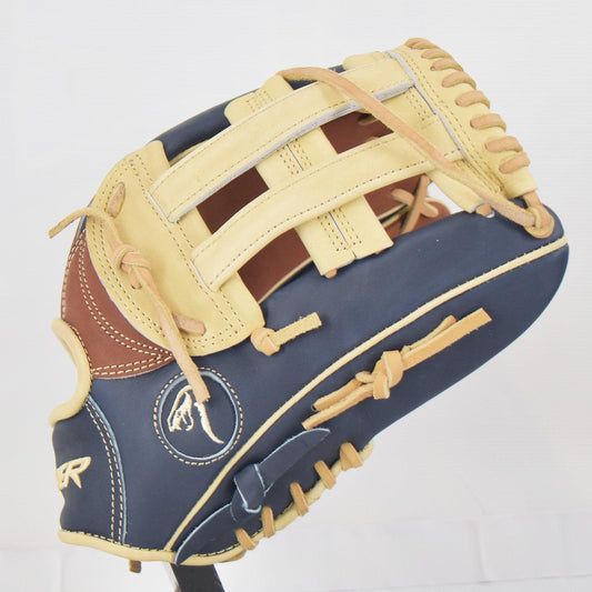 Viper Japanese Kip Leather Slowpitch Softball Fielding Glove  Navy/Tan/Carmel