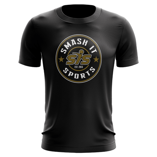 Smash It Sports Short Sleeve Shirt - Emblem (Black/Vegas Gold)