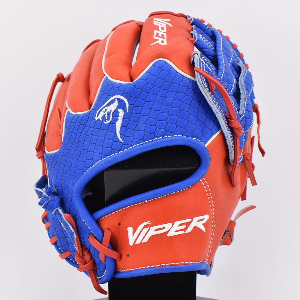 Viper Japanese Kip Leather Slowpitch Softball Fielding Glove Viper-Tip Edition Royal/Red/White