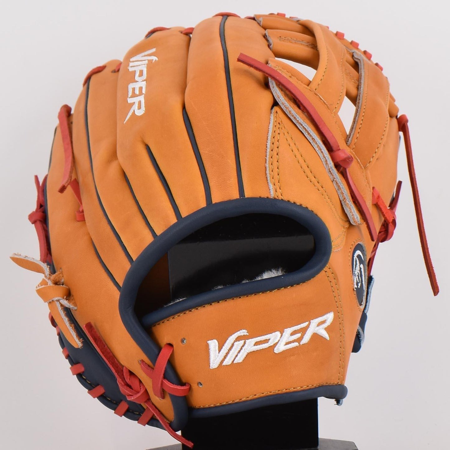 Viper Japanese Kip Leather Slowpitch Softball Fielding Glove - Tan/Navy