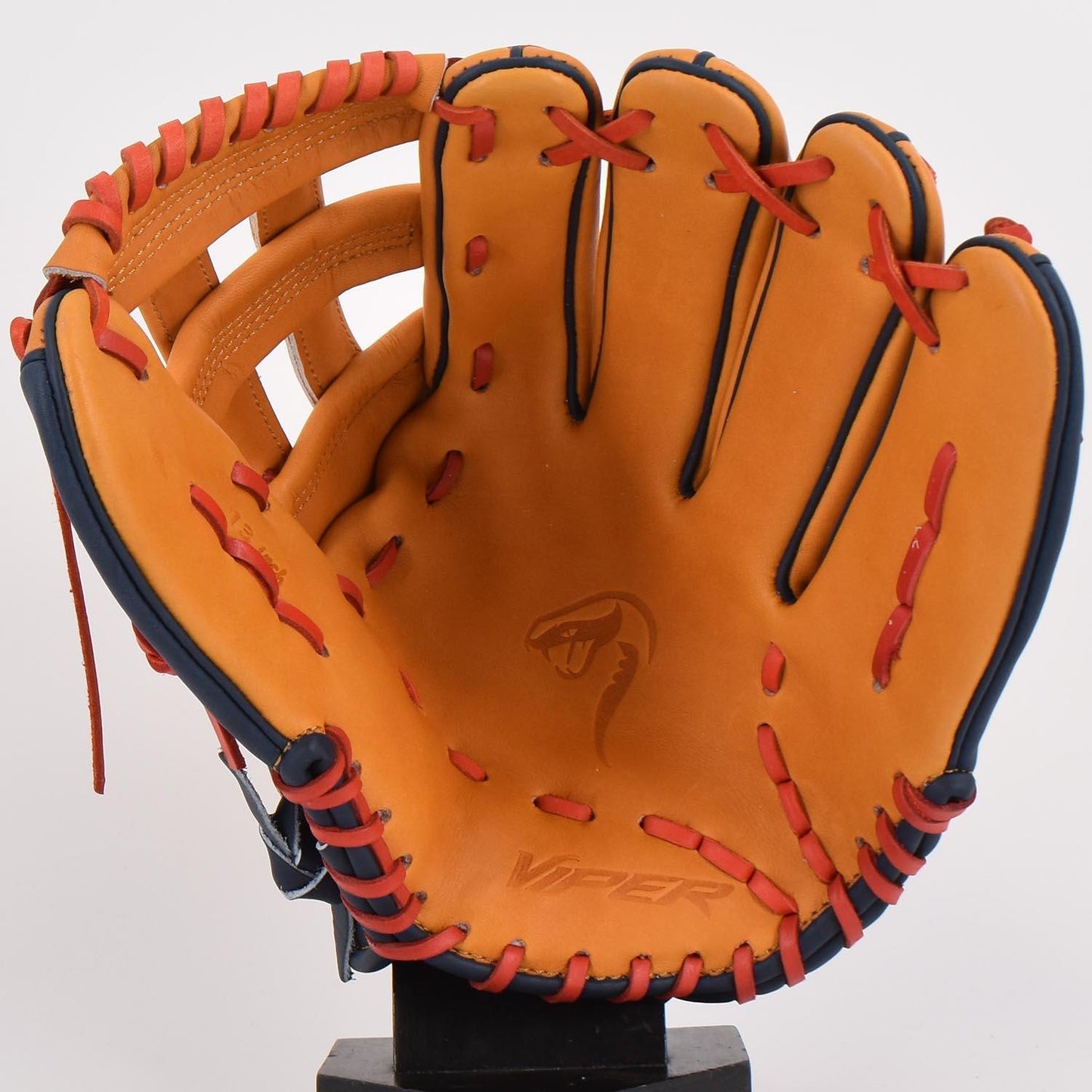 Viper Japanese Kip Leather Slowpitch Softball Fielding Glove - Tan/Navy